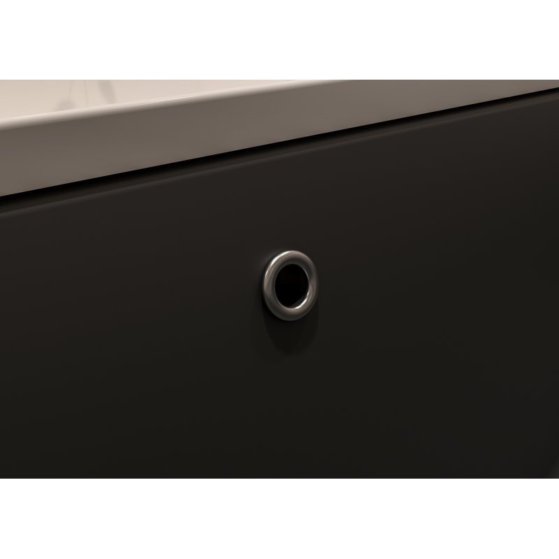 MEJE 21 Inch Porcelain Undermount Bathroom Sink, Rectangle Lavatory Vanity Sink, Undercounter Basin, Matte Black