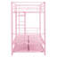 Lit superposé en métal avec lit gigogne rose - Délice de chambre à coucher moderne, conception d'espace, construction durable, fonctionnement silencieux et stable, grande capacité de charge, escalier sécuritaire inclus, lit simple