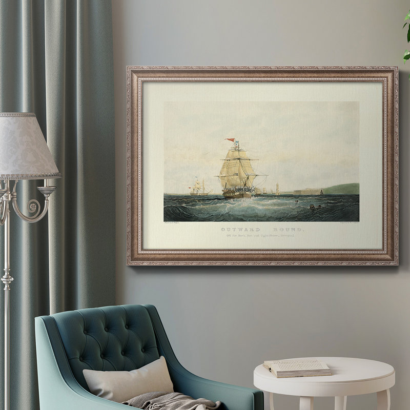 Outward Bound - Peinture sur toile encadrée, H 24 po x l 36 po x P 2,5 po, Argent argent