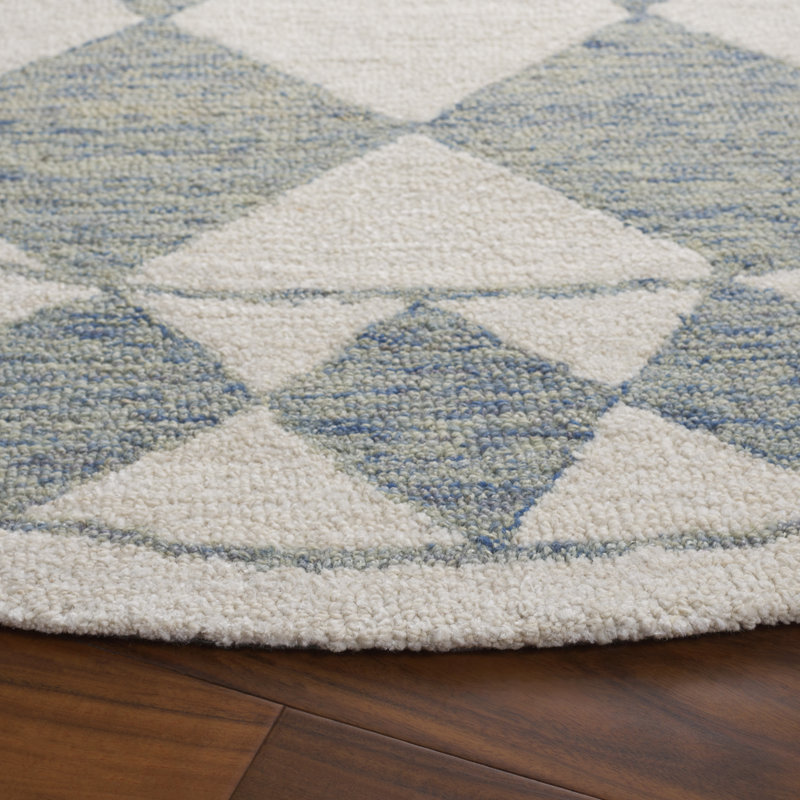 Tapis géométrique touffeté à la main Wharton, Rond 6 pi