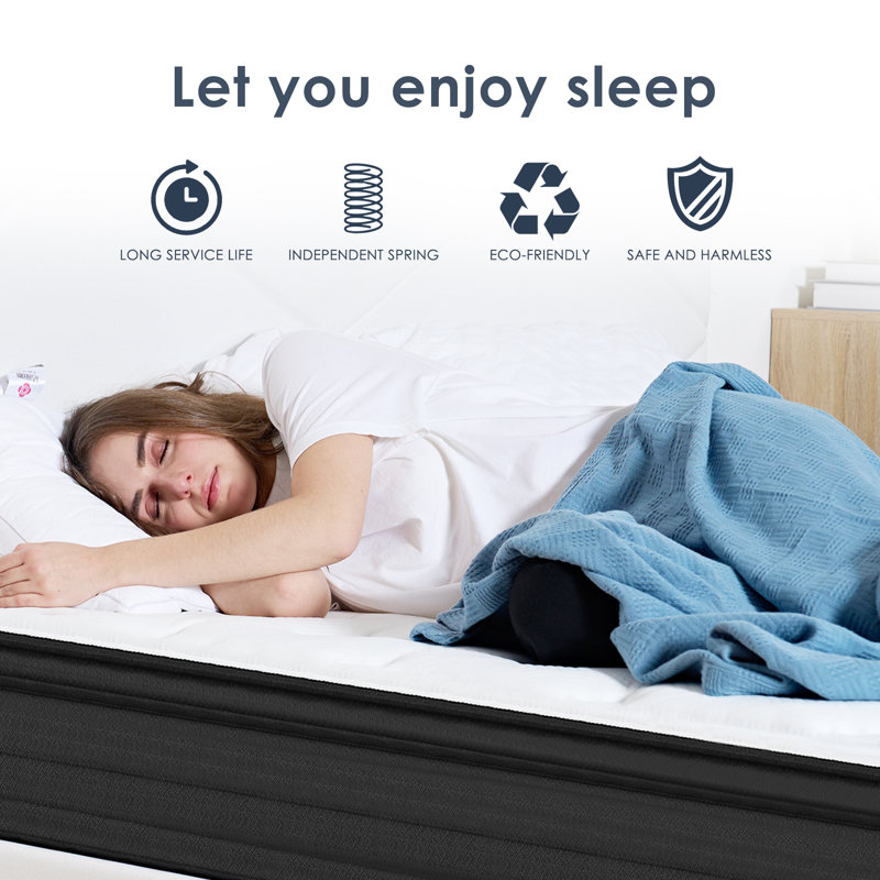 Matelas hybride mi-ferme 12 po, Grand lit