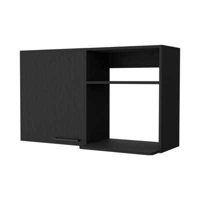 Black 2 Wall Cabinet For Kitchen - Shelves, Metal Handle, Easy Installation, Enhances Decor & Organization Cabinets In Simple Maximizes Storage Space