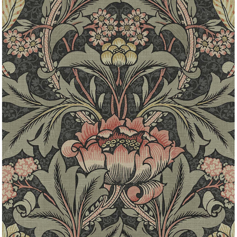 Bradden 5.48m x 52.07cm Satin Peel & Stick Wallpaper Roll, Black