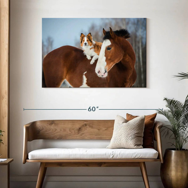 Bramley collie à cheval, H 30 po x l 45 po