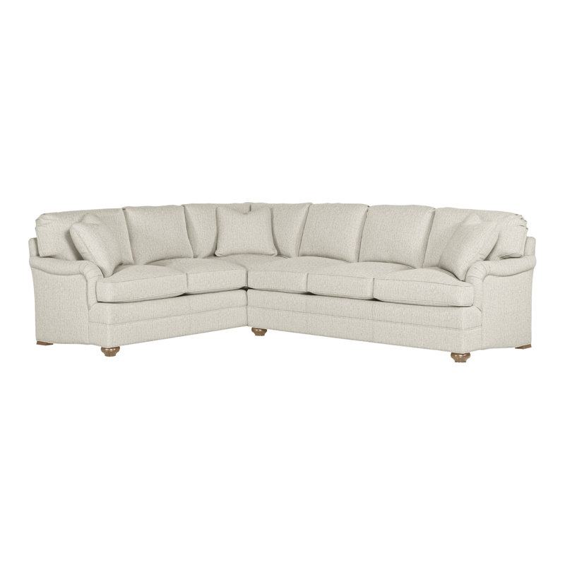 American Bungalow 2-Piece East Lake L- Sectional, Nomad Snow Crypton® Chenille, Hampton