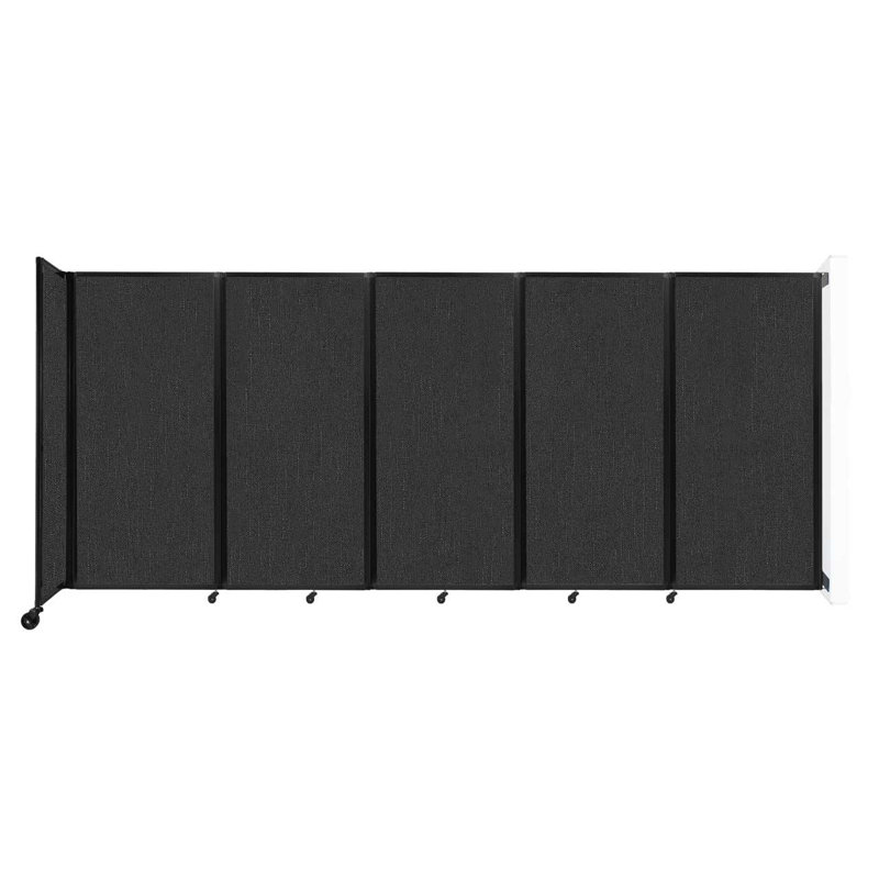 11 - Cloison pliante à panneaux, Noir, 5, H 72 po x l 168 po x P 12 po