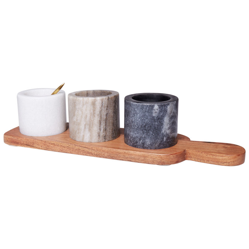 Brayden Studio Bonhomme Marble Divided Serving Dish