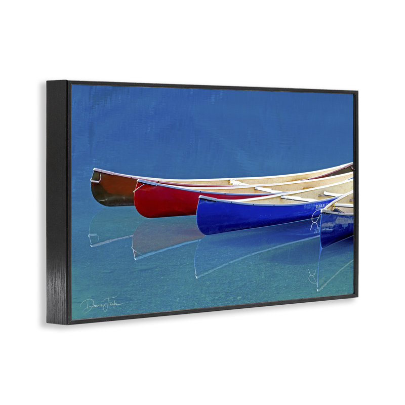 Divers canots, estampe numérique par Dennis Frates, Giclée encadrée noir minuit, H 16 po x l 24 po