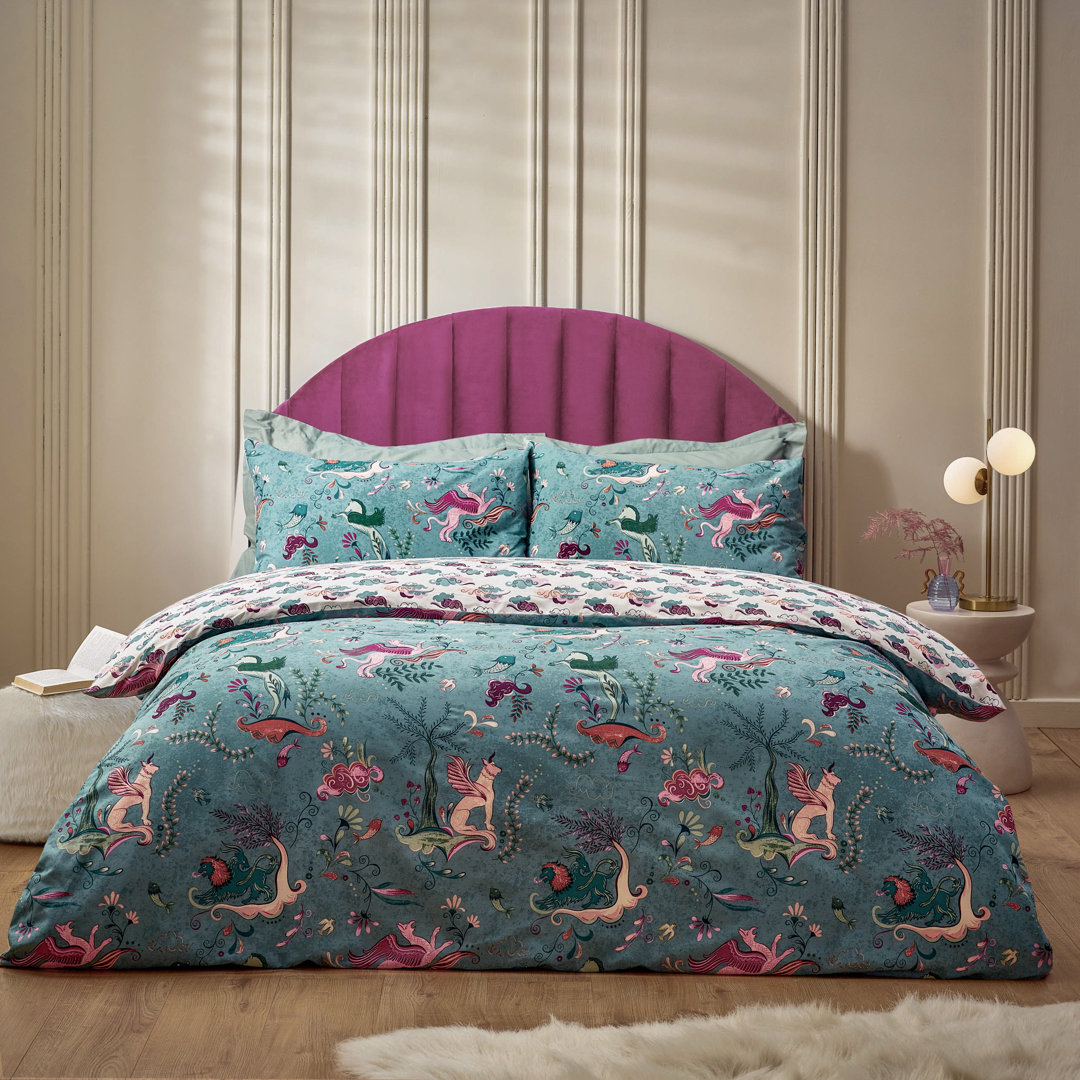 Athena Cotton Blend Abstract Duvet Cover Set with Pillowcases