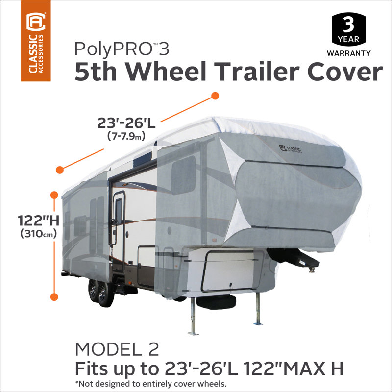 Overdrive PolyPro3 Elastic Mildew Resistant RV Cover By Classic Accessories, 23'1" - 26'