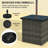Outdoor Wicker Square End Table With Umbrella Hole | Gift Idea-1811506646