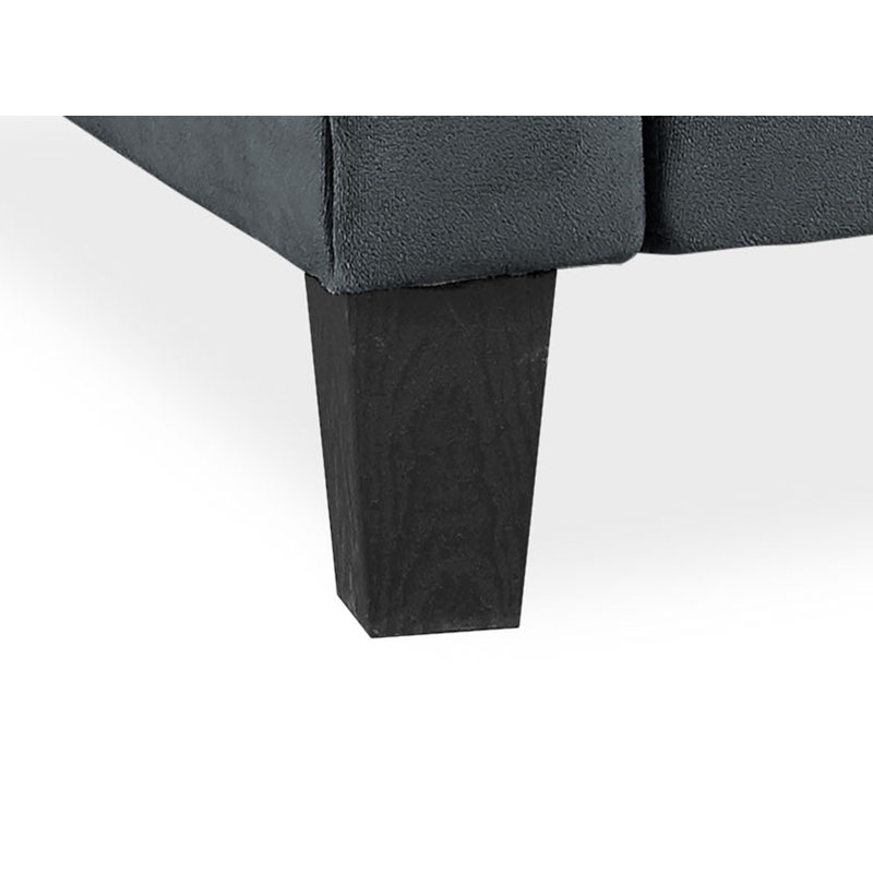 Fauteuil à accoudoirs évasés 33,75 po Arsaluis, Microfibres et suédine gris foncé