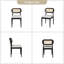 Chaise d'appoint rembourrée en lin avec dossier en rotin H 19,25 po Amadou-94190908