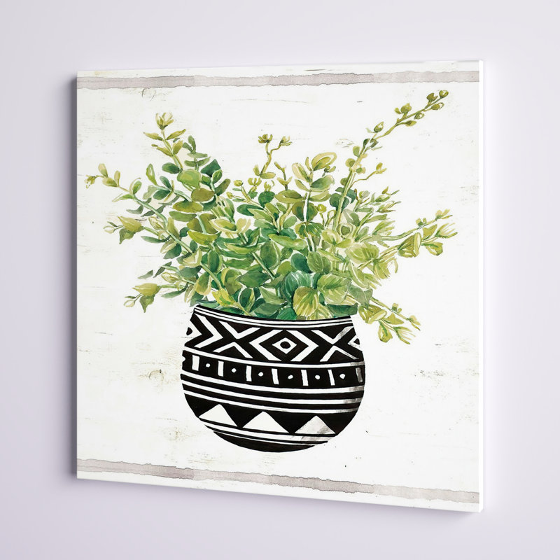 Art mural sur toile Succulent II en tissu boue noir et blanc, Toile tendue, H 30 po x l 30 po x P 1,25 po