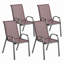 Ensemble de 4 chaises de patio d'extérieur empilables avec dossier haut et siège en filet respirant pour jardin