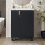 Meuble-lavabo 24 po avec lavabo, armoire de salle de bain avec tablette de porte, rangement latéral ouvert, structure en bois massif, porte à fermeture douce-418612856