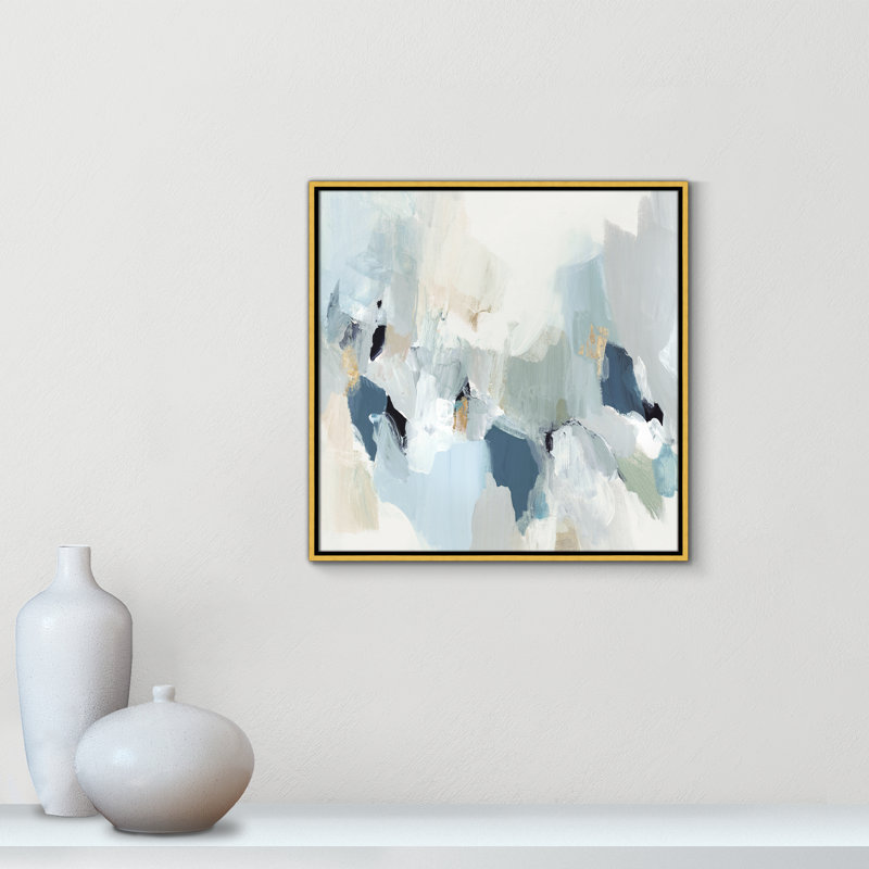 «Little Talks II» par Isabelle Z - reproduction d'art sur toile, Toile avec cadre flottant, H 41,5 po x l 41,5 po, Doré