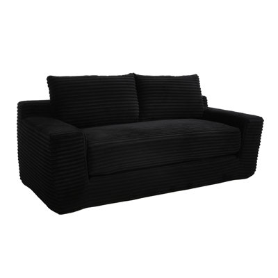 Structure en mousse à mémoire de forme et acier, revêtement en velours côtelé, conception convertible, sans assemblage, noir pour le bureau personnel