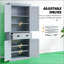 Grande armoire de rangement autoportante avec tablettes réglables et portes magnétiques, parfaite pour la cuisine, le vestibule et l'organisation à la maison-2001720441