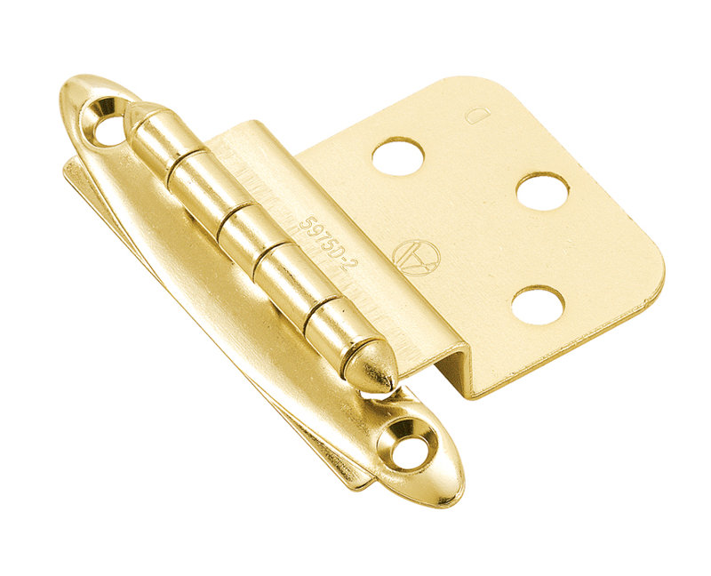 Face Mount Overlay Hinge, Polished Brass
