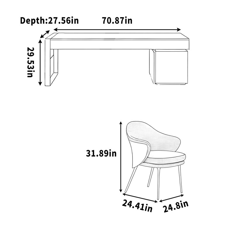 Jannick, Blanc, H 29,53 po x l 70,87 po x P 27,56 po