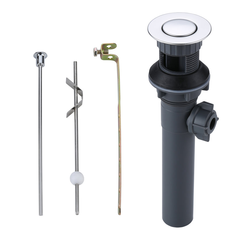 Pop-up Bathroom Sink Drain Lift Rod Drain with Overflow, Chrome