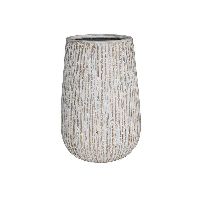 Pots de fleurs légers en fibre de verre, imitation écorce, lot de 2 - Intérieur/Extérieur, 17,5 po x 26,0 po