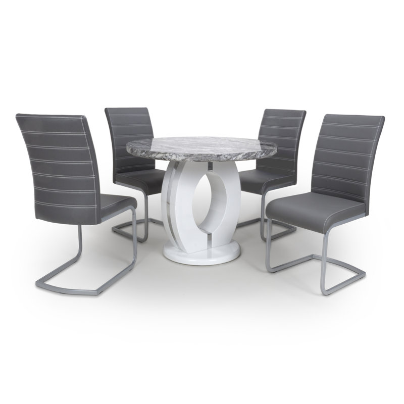 Auromita 4 - Person Dining Set, Grey