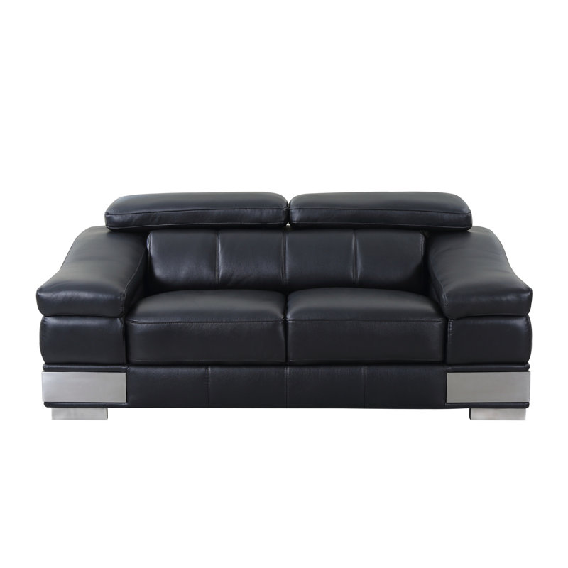 Causeuse en cuir, Noir