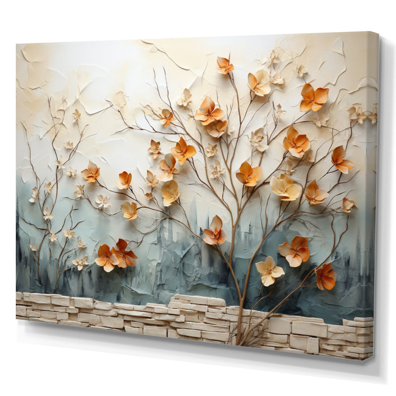 «Peach Grey Maple Tree Whispering Maple I», reproduction sur toile, Toile tendue, H 24 po x l 32 po x P 1 po