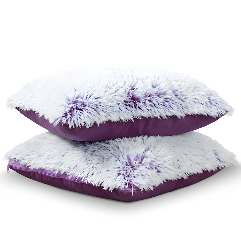Reversible Throw Pillow, Purple, Square 18"