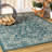 Leonora Bohemian Textured Weave Floral Teal/Gray Indoor/Outdoor Rug-593189209
