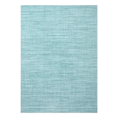 Washable Area Rug for Living Room Modern Solid Color Dining Room Throw Carpet, Light Blue 8x10