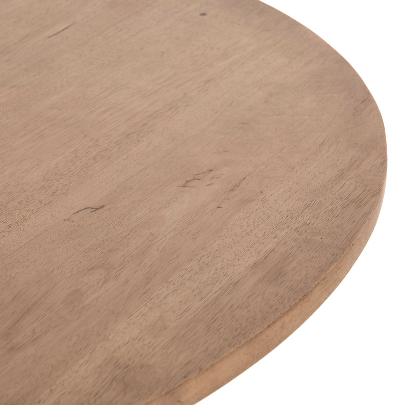 Bronx Round Dining Table, Light Brushed Parawood/Dark Brown