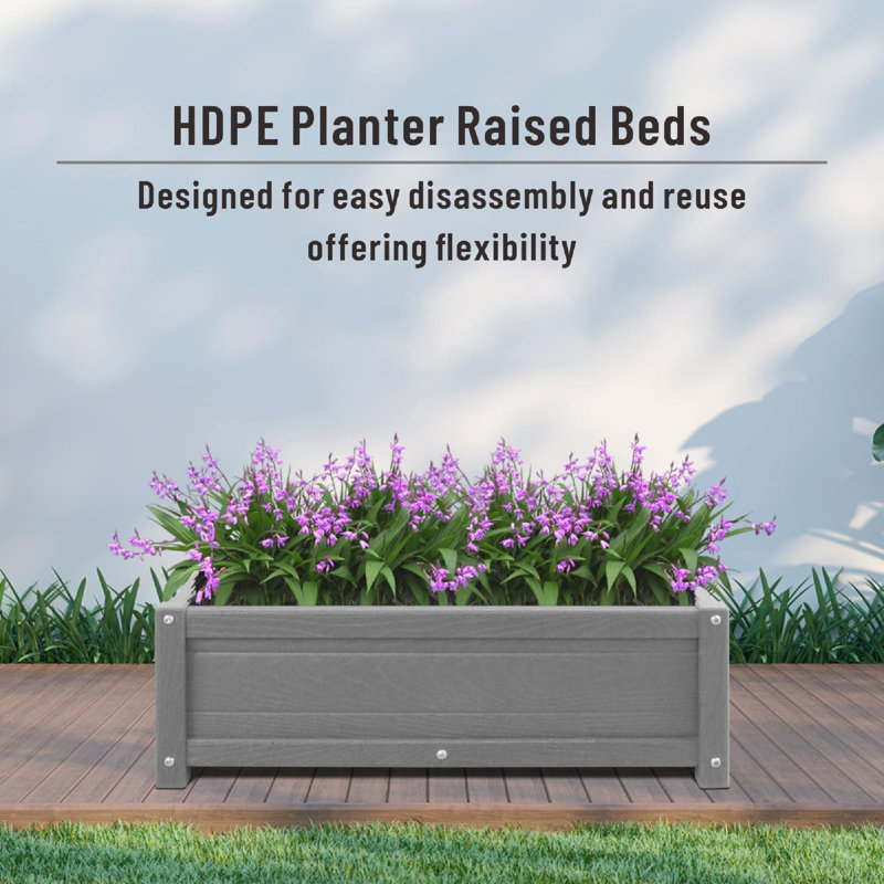 HDPE Raised Garden Bed With Legs - Rot-Proof, With Drainage Holes, 300 Lb Capacity For Patio & Balcony (Navy)