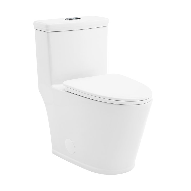 Swiss Madison Beau 1.6 Gallons Per Minute GPF Elongated Comfort Height Floor Mounted One-Piece Toilet (Seat Included), 6-Pack