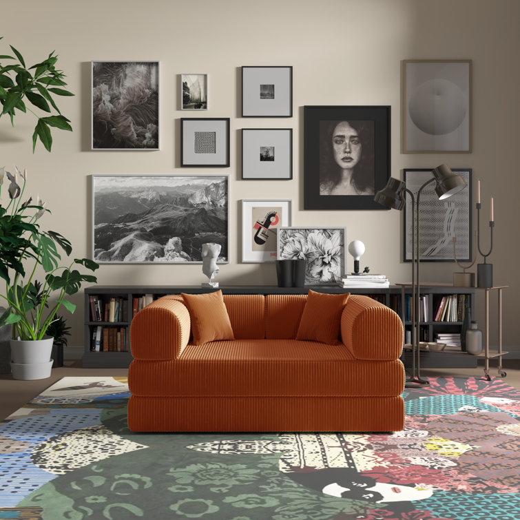 Jairden Corduroy 2Seat Sofa Bed In A Box