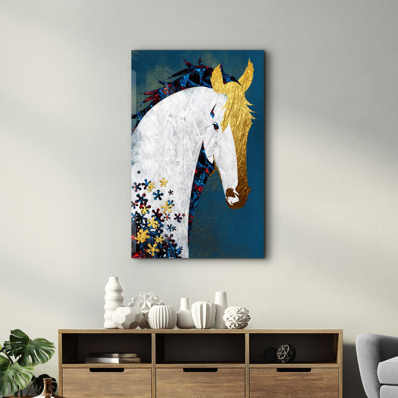 Élégante peinture murale en verre trempé de 13,8 po x 21,7 po | 100% verre trempé, épaisseur: 0,16 pouce | Imprimé UV pour des couleurs éclatantes | Parfait pour la décoration intérieure, le salon et les espaces de bureau