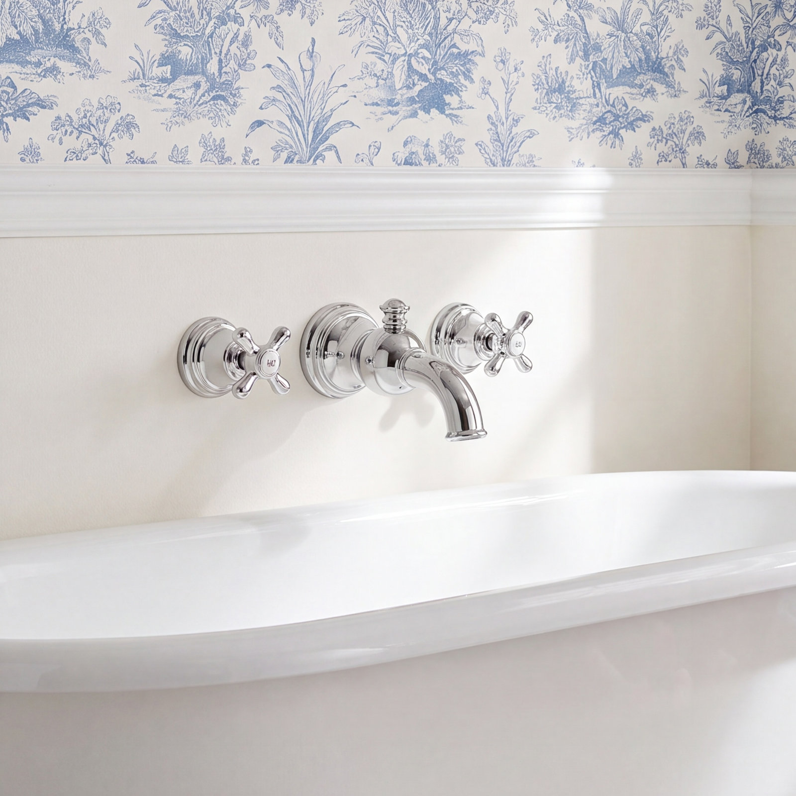 Weymouth Wall-Mounted Tub Spout with Diverter, Chrome