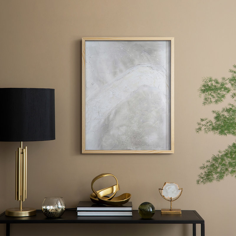 Snowdrift I, reproduction encadrée - bois massif, Encadré naturel, H 11 po x l 9 po
