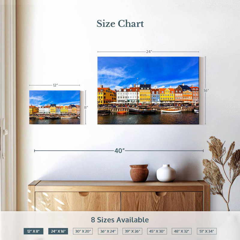 Ravi au port de Nyhavn, H 16 po x l 24 po