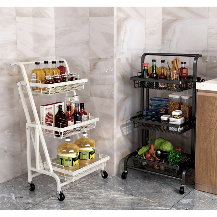 Cozyblock Folding Utility Rolling Cart eModern Decor - Size: 37.2 H x 17.3 W x 11.8 D