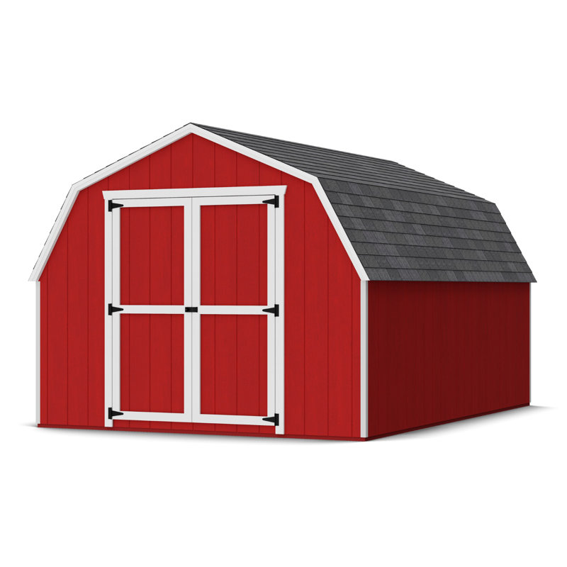 Value Gambrel Barn Wood Storage Shed with 4 ft. Sidewalls, Yes, 10' x 14'
