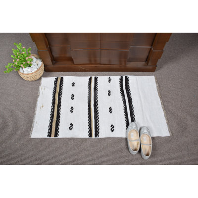 Tapis turc rayé fait à la main pour la décoration de salon en motif de chanvre rétro et teinte beige