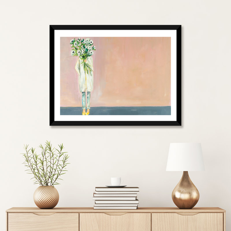 «Anemone» par Meredith Steele - reproduction d'art, Papier encadré noir, H 24 po x l 32 po x P 1 po