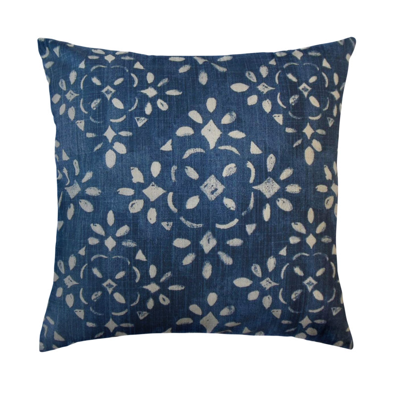 Coussin en coton Edyta, 12 po x 18 po, Bleu