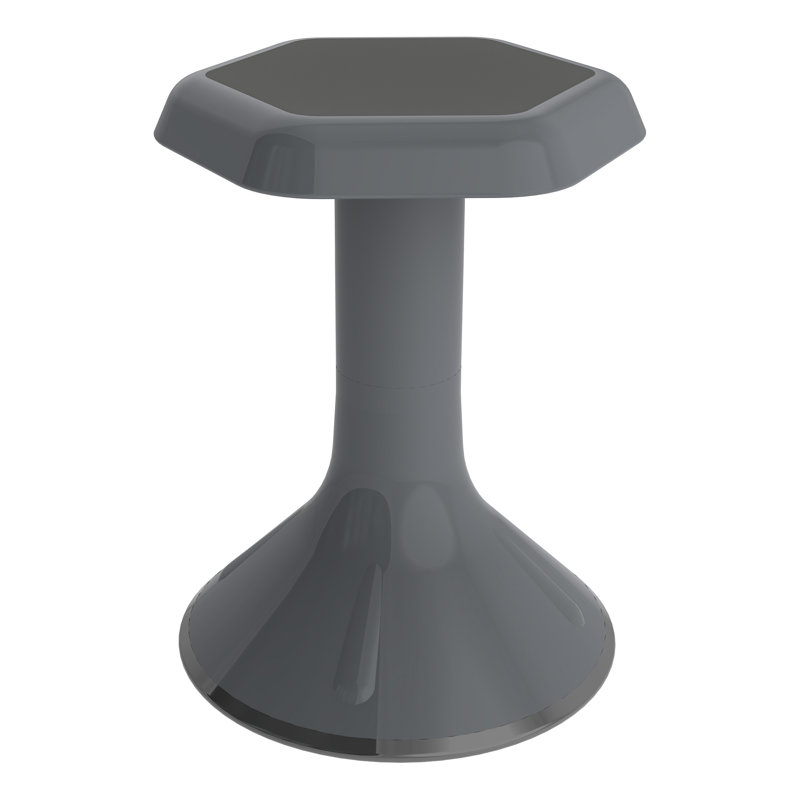 Tabouret d'apprentissage en plastique sans dossier, Graphite, 18 po
