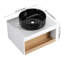 Meuble-lavabo flottant avec lavabo vasque noir veiné blanc et tablette ouverte-129390581