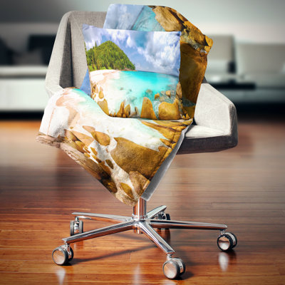 Coussin lombaire seascape de photographie en seychellois