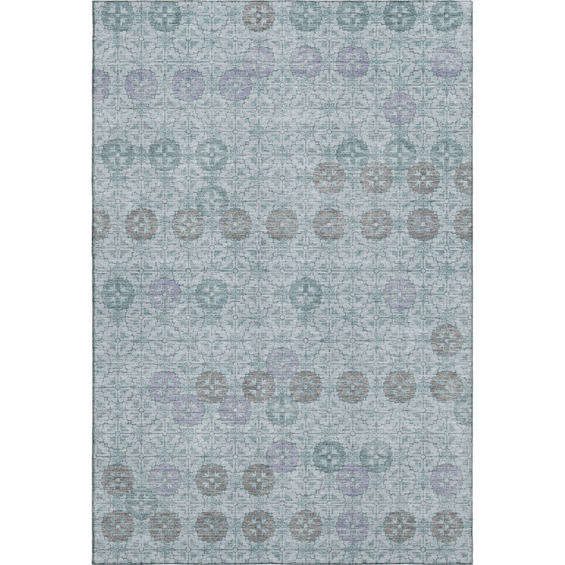 Premium Machine Washable Mayfield AMF1855 Geometric Rug, Rectangle 8' x 10'